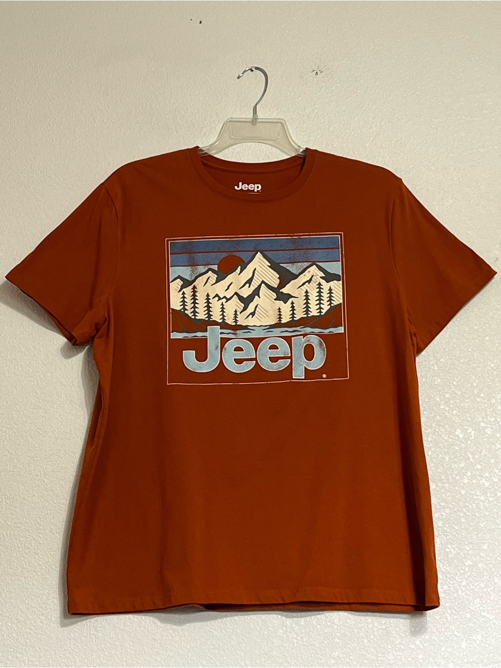 Jeep Graphic T-Shirt Mountains Orange Men’s Size XL